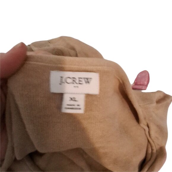 J Crew linen blend button tunic sweater womens XL tan - Picture 4 of 4